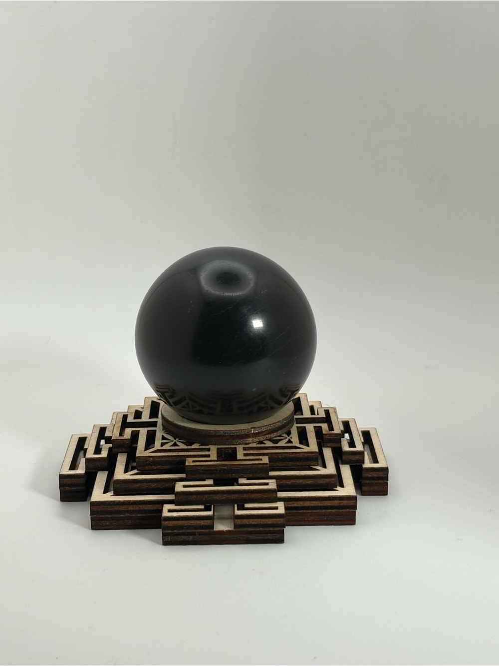 Black Tourmaline Crystal Sphere Polished Gemstone Orb